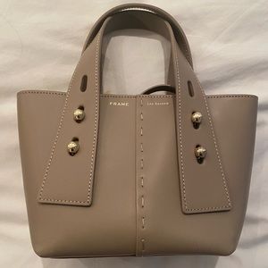 Frame Mini Les Second Leather Crossbody Bag in Cafe Au Lait. NEVER WORN